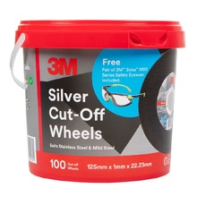 3M Silver Cut-Off Wheel 125 x 1.0 x 22.23mm - Bucket of 100