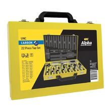 Alpha Tap Set UNC Carbon 1/4in - 1in 22 Piece Metal Box