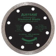 Austsaw - 103mm (4in) Diamond Blade  - 16mm Bore