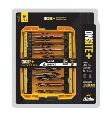 ONSITE Plus Impact Step Tip Drill Set - 16 Piece