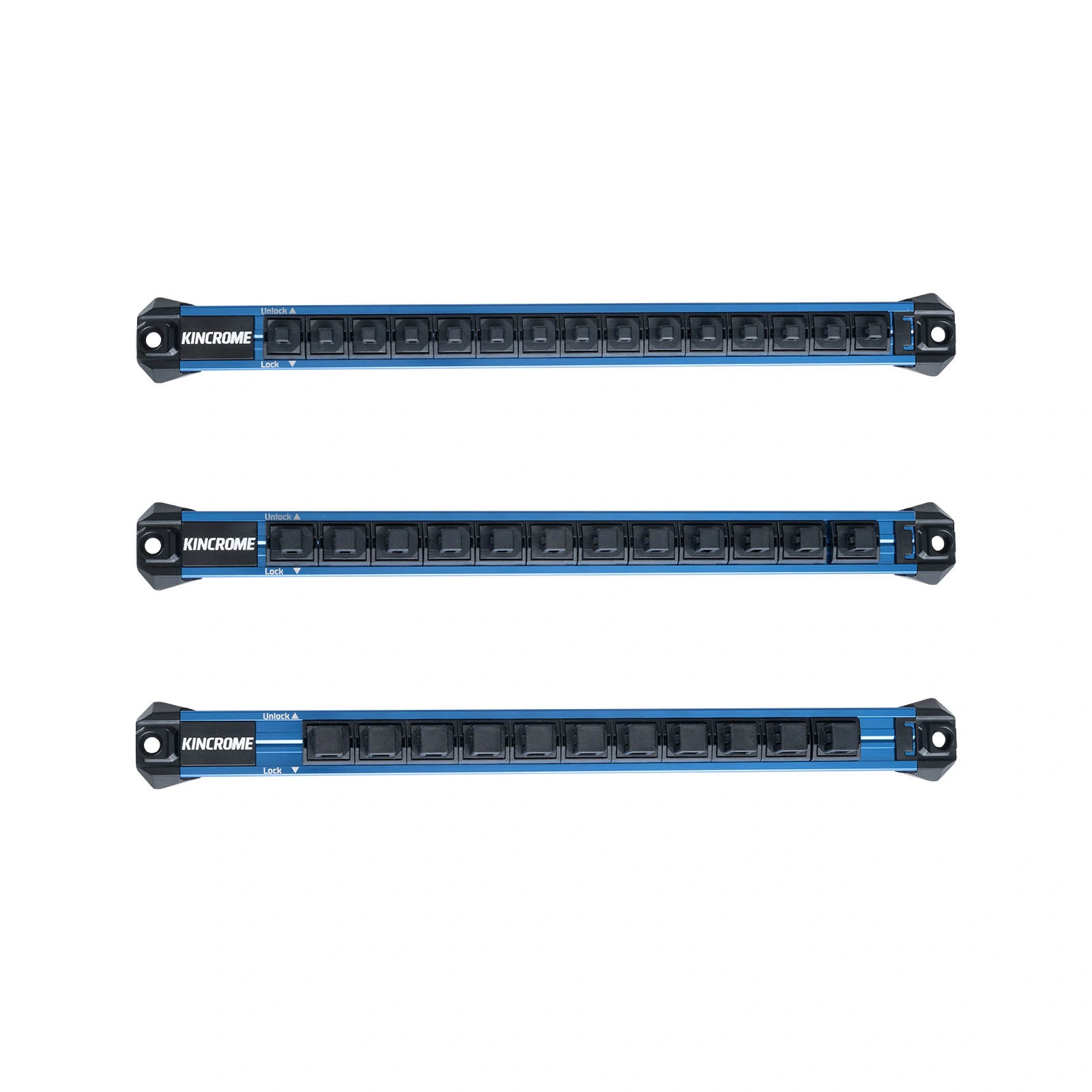 Kincrome Magnetic Side-Lock Socket Rail Set 3 Piec