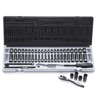 53 Piece 1/4 Drive 6-Point Metric & Imperial, Standard & Deep Socket Set