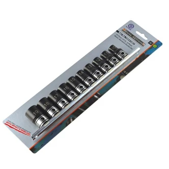 10 Piece 1/2 Drive 6-Point Metric, Standard Socket Set