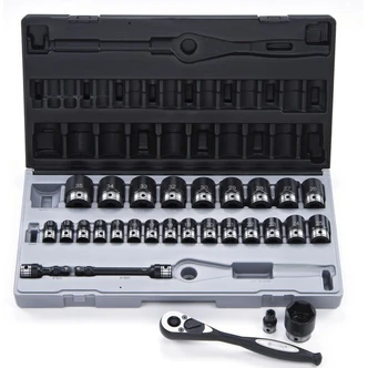 29 Piece 1/2 Drive 6-Point Metric, Standard Socket Set