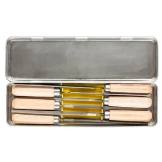 KEY FILE SET WITH WOODEN HANDLE 6-PIECE 100MM CUT 2 FOR DELICATE FILING (265 K)