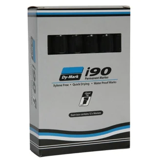 i90 Ink Marker Black, 12 Pk