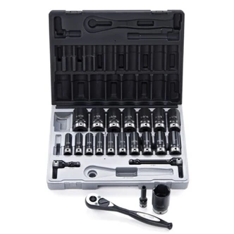22 Piece 1/2 Drive 6-Point Imperial, Deep Socket Set