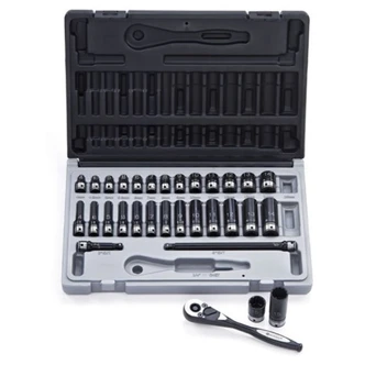 31 Piece 1/4 Drive 12-Point Metric, Standard & Deep Socket Set