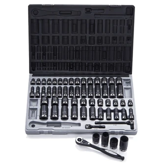 59 Piece 3/8 Drive 12-Point Metric & Imperial, Standard & Deep Socket Set