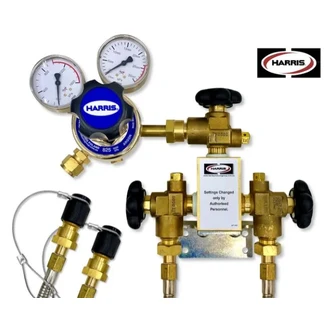 1 x 1 Manual Manifold for ARGON, 0-1000kpa · 1 x Model 825 High-Flow Reg · 2 x 1.8m HP Leads (200bar), Includes Non-Return Valves & · · · · · Dust Cap