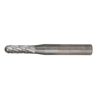 TUNGSTEN CARBIDE BURR CYLINDRICAL WITH RADIUS END WRC DIA. 4.8X15.9mm SHANK DIA. 6.35mm Z3P UNIVERSAL MEDIUM CROSS CUT