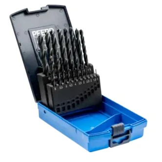 SPIRAL DRILL SET 19-PIECE STEEL HSSG N DIN 338 UNIVERSAL