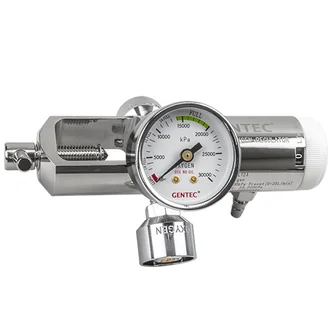 Regulator Click Style, Medical Oxygen 25 L/min, 2 Self Seal SIS, 1 Hose Barb