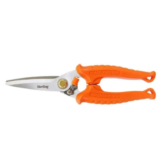 200mm Black Panther Gen II: Round Tip Industrial Snips | Safety Orange OPP Bag (12PK)