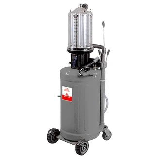 Alemlube air operated mobile waste oil extractor with 80L reservoir and 12L inspection reservoir