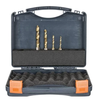 VersaDrive Spiral Flute Combi Drill Tap Set, 1/4, 5/16, 3/8, 1/2in UNC