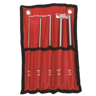 TOLEDO EXTRA LONG PIN PUNCH SET - 5 PC