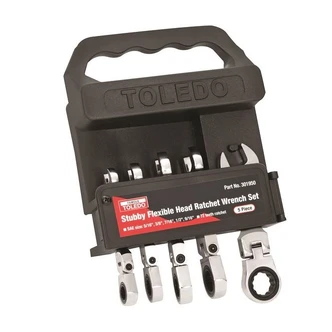 TOLEDO STUBBY FLEX-HEAD R/WRENCH SAE SET