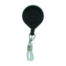 Lockable Retractable Key Ring Holder - Black (12PK)