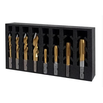 Versadrive Combo Set, #7, #F, 5/16, 27/64 TurboTip + 1/4, 5/16, 3/8, 1/2" Taps