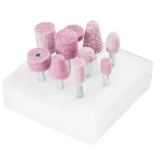 STEEL EDGE MOUNTED POINT SET 10-PIECE SHANK DIA. 6mm A30 FOR STEEL AND CAST STEEL