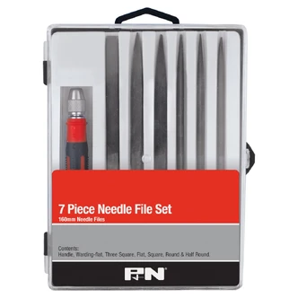FILE NEEDLE INTERCHANGEABLE HANDLE SET 7PC P&N
