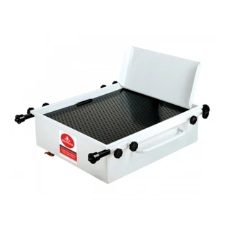 Alemlube 110L capacity rolling pit waste oil drainer with adjustable support rails