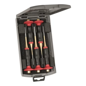 RENNSTEIG PIN PUNCH SET W HAND GUARD 5PC