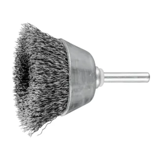 CUP BRUSH CRIMPED TBU DIA. 50mm SHANK DIA. 6mm STEEL WIRE DIA. 0.30