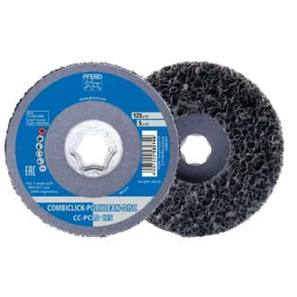 COMBICLICK POLICLEAN PCLD NON-WOVEN CLEANING FABRIC DIA. 125x13mm FOR COARSE CLEANING WORK - 5PK