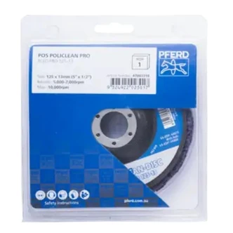 POS POLICLEAN PCLD NON-WOVEN CLEANING FABRIC DIA. 125x13mm HOLE DIA. 22.3mm FOR COARSE CLEANING WORK