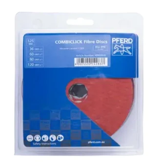COMBICLICK FIBRE DISC SET CERAMIC OXIDE GRAIN DIA. 125mm CO-COOL 36, 60, 80 FOR STAINLESS STEEL