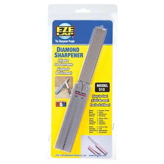 EZE FOLD SHARPENER Super Fine/Med Double Side, Silver Handle