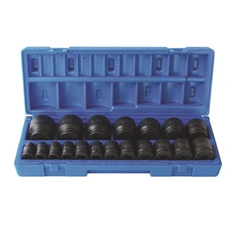 19 Piece 1/2 Drive 6-Point Imperial Standard Socket Set