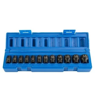 12 Piece 1/4 Drive 6-Point Metric Deep Magnetic Socket Set