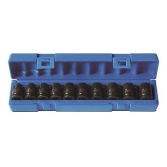 10 Pieces 1/2 Drive 6-Point Metric Standard Socket Set