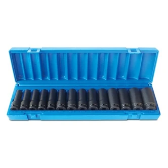 14 Pieces 1/2 Drive 6-Point Metric Deep Socket Set