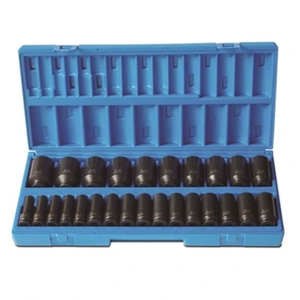 26 Pieces 1/2 Drive 6-Point Metric Deep Socket Set