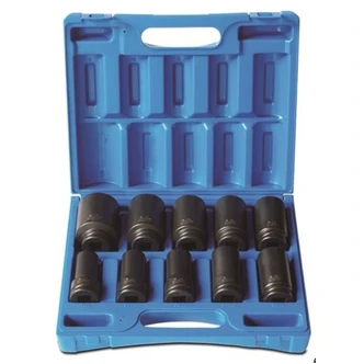 10 Pieces 3/4 Drive 6-Point Metric Deep Socket Set