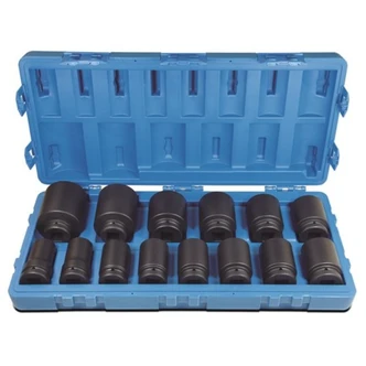 14 Pieces 1 Drive 6-Point Metric Deep Socket Set