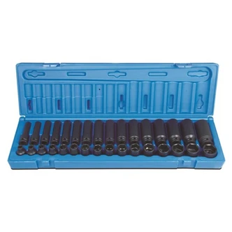 32 Piece 3/8 Drive 6-Point Metric Standard & Deep Socket Set