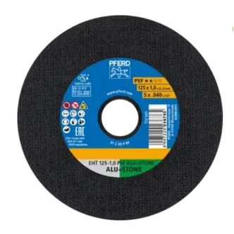 CUT-OFF WHEEL EHT 125X1.0x22.23mm FLAT UNI. LINE PSF ALU+STONE FOR ALUMINIUM/NON-FERROUS METALS/STONE/PVC - 25PK