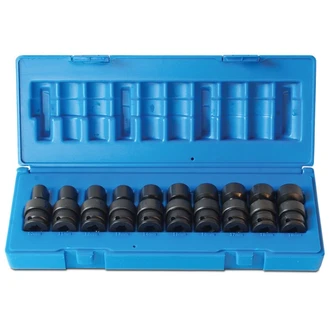 10 Piece 3/8 Drive Universal 6-Point Metric Standard Socket Set