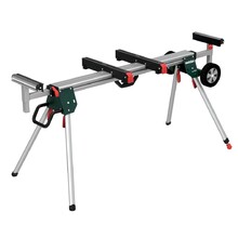 Mitre Saws Stand With Wheels, Overall Length 168 cm - 400 cm, Quick Clamp System, Extendable Supports With Rollers, Lockable Folding Legs