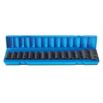 14 Pieces 1/2 Drive 12-Point Metric Standard Socket Set