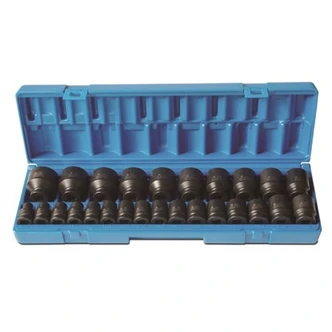 26 Pieces 1/2 Drive 12-Point Metric Standard Socket Set