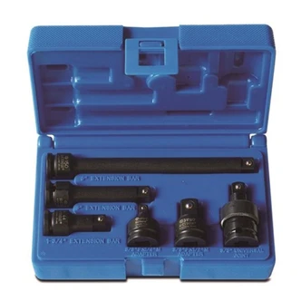 6 Piece 3/8 Drive Accessory Set Adapter & Extensions Set
