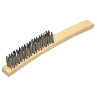 Wire Brush 4 Rows Straight Stainless Steel Bristles