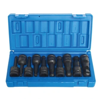 10 Piece 1/2 Drive Hex Driver Imperial Ball-end Set