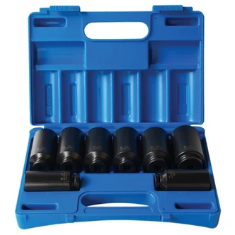 8 Pieces 1/2 Drive 12-Point Metric Deep Axle Nut Socket Set